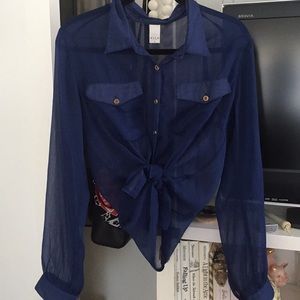 Blue Sheer Blouse